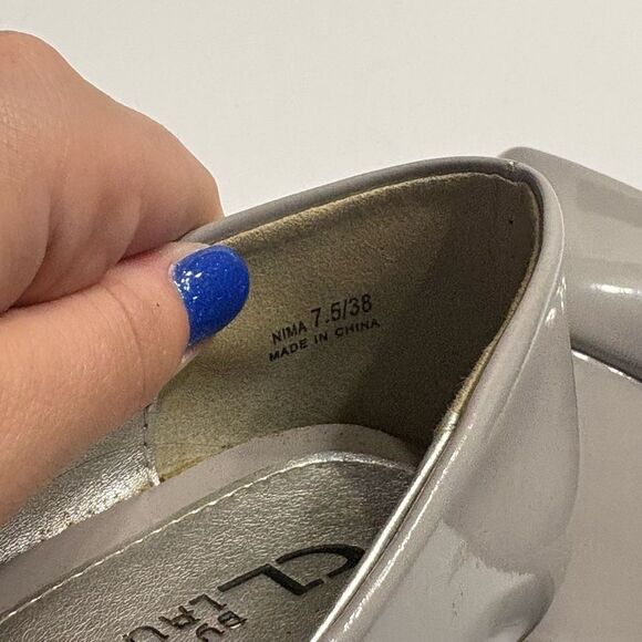 CL by Laundry Nima Patent Wedge Pump Grey Slip On 2.75” Heel Size 7.5 - Picture 13 of 16